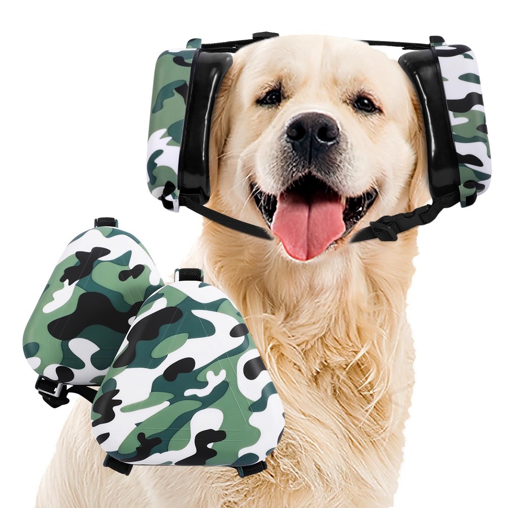 NWT Dog Ear Muffs Noise Protection Anxiety Relief Headphones Camo 40-100 lbs